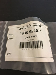 BRAND NEW Viking SC02337401 02337401 Check Valve | NT26