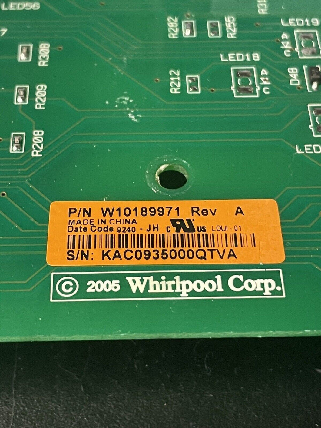 KENMORE WASHER CONTROL BOARD PART # W10189971 |BK555