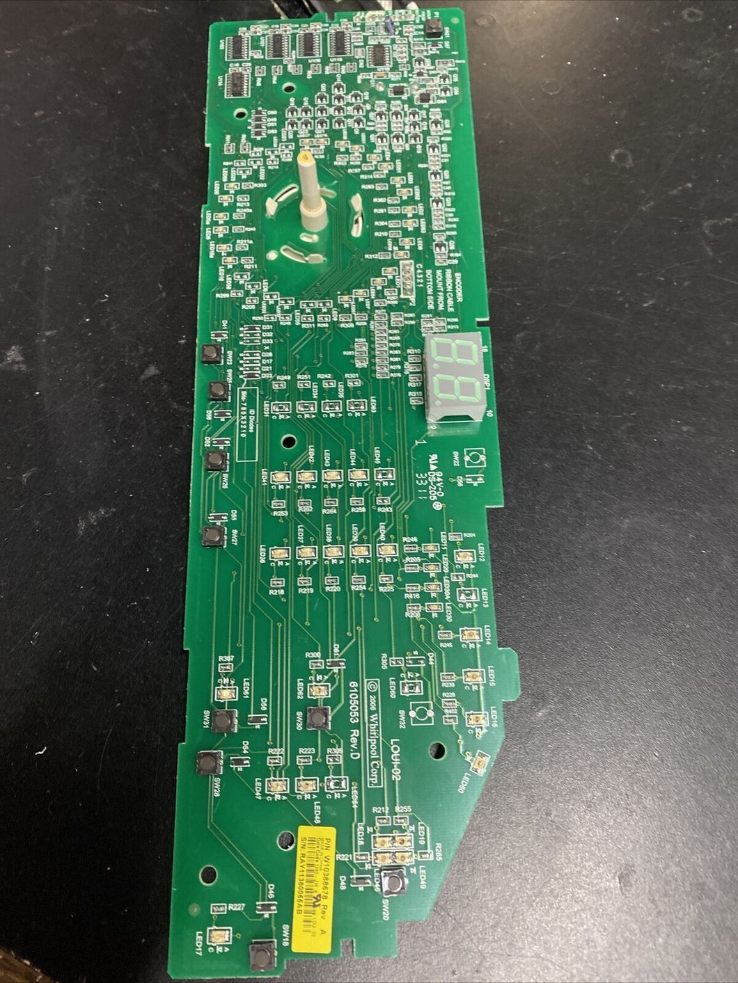 WHIRLPOOL DRYER CONTROL BOARD PART # W10388678 REV |BK940