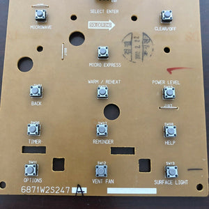 Microwave control board 6871W2S247A 6870W2A247A | A 258