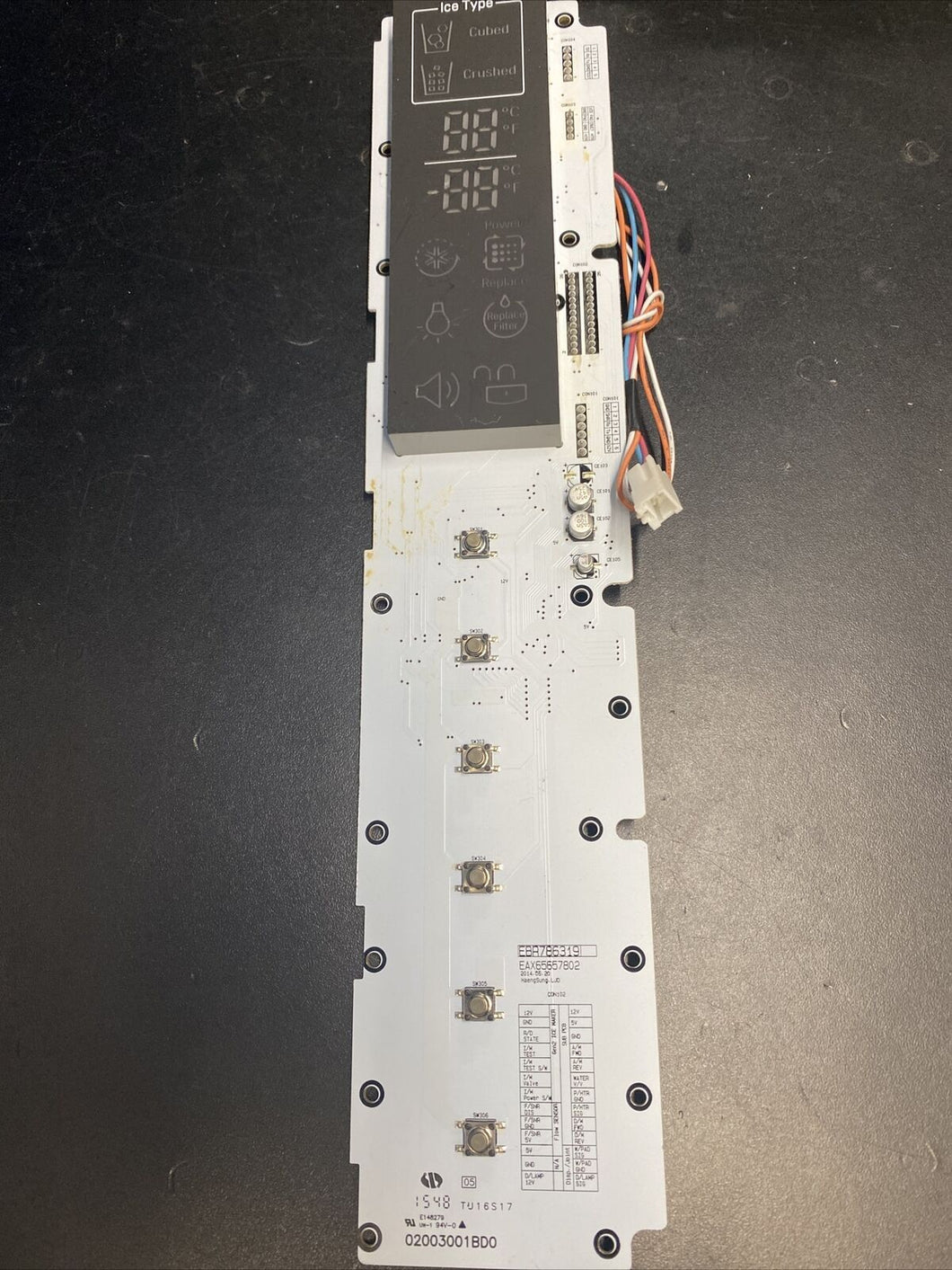 LG REFRIGERATOR DISPENSER CONTROL BOARD PART# EBR78631903 | |BK783