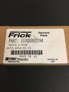 Frick York Swtch 2 Posn Switch Part # 333Q0001194 | NT993
